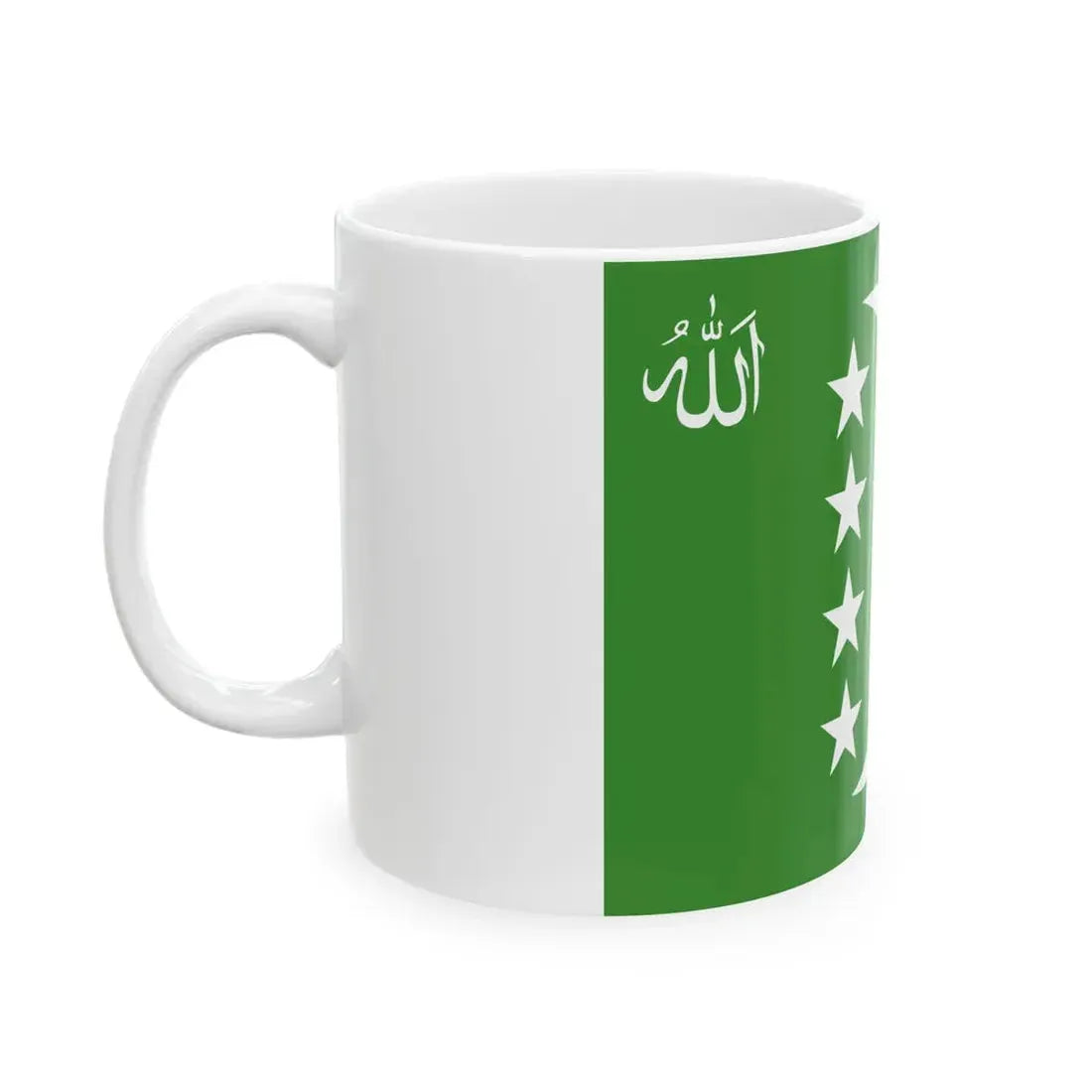 Flag of the Comoros 1996-2001 reverse (Comoros) White Coffee Mug - Go Mug Yourself
