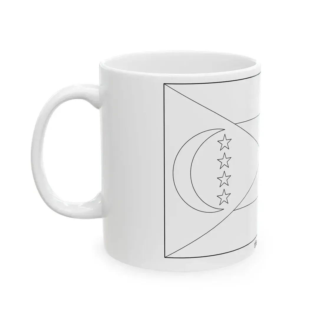 Flag of the Comoros colouring page (Comoros) White Coffee Mug - Go Mug Yourself
