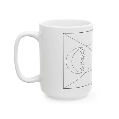 Flag of the Comoros colouring page (Comoros) White Coffee Mug - Go Mug Yourself