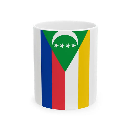 Flag of the Comoros vertical (Comoros) White Coffee Mug 11oz - Go Mug Yourself