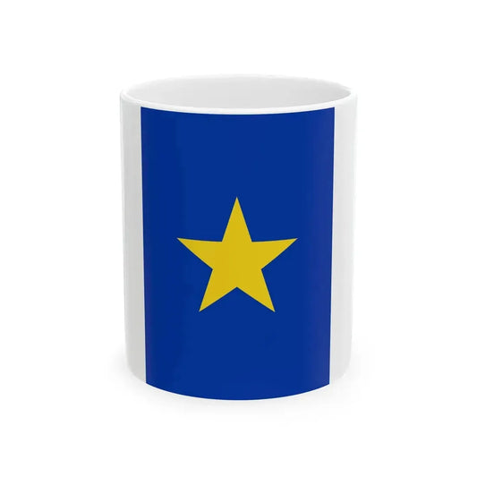 Flag of the Congo Free State vertical (Belgium) White Coffee Mug 11oz - Go Mug Yourself