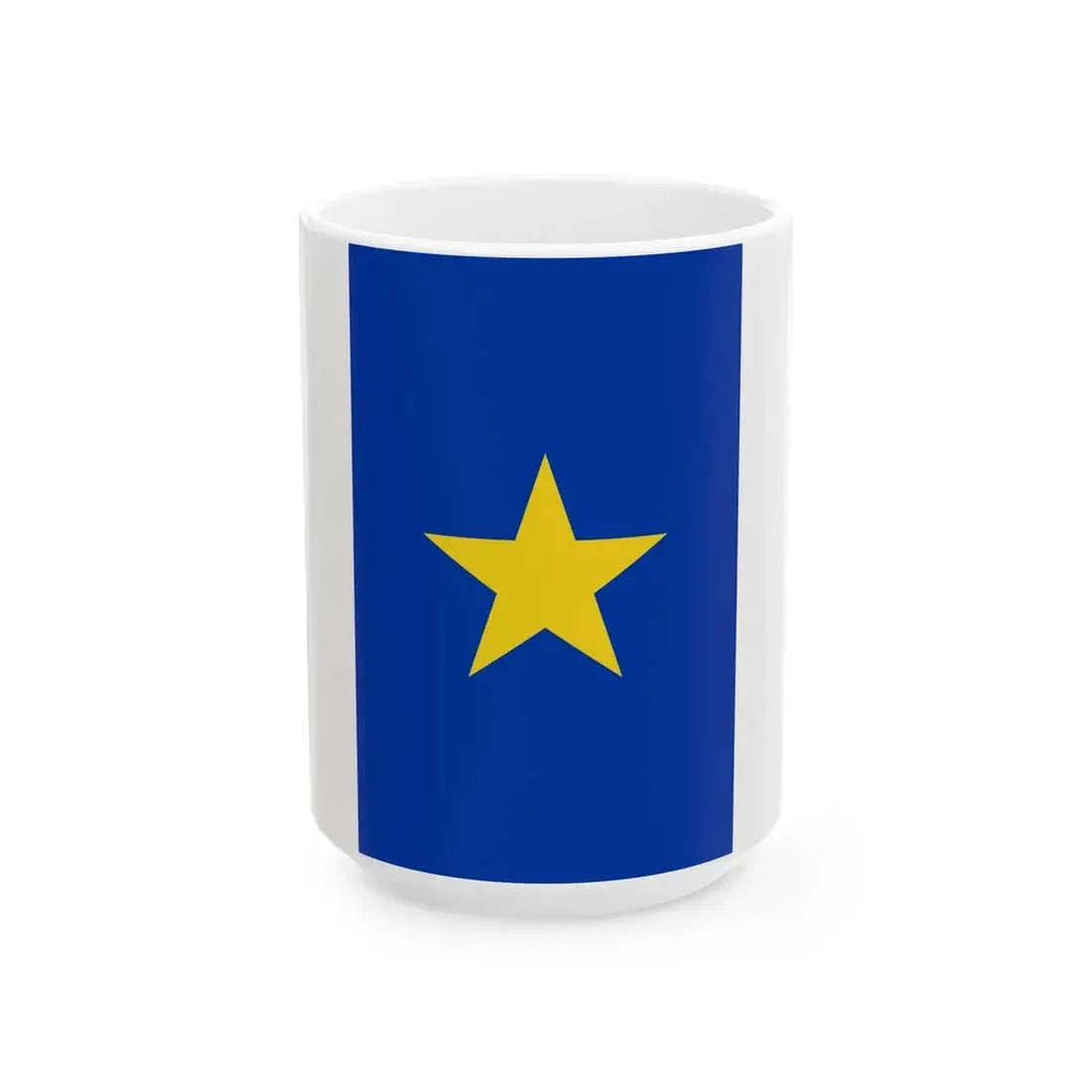 Flag of the Congo Free State vertical (Belgium) White Coffee Mug 15oz - Go Mug Yourself