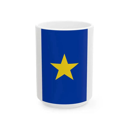 Flag of the Congo Free State vertical (Belgium) White Coffee Mug 15oz - Go Mug Yourself