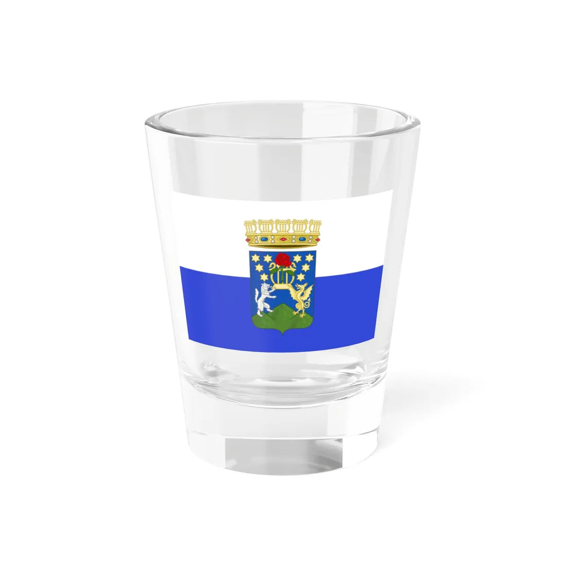 Flag of the Conservatory of music Domenico Cimarosa (Italy) (Coat of Arms) Shot Glass 1.5oz 1.5oz - Go Mug Yourself