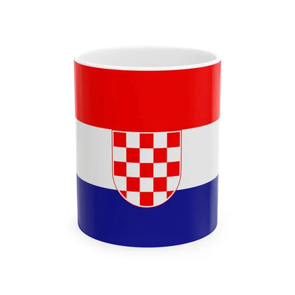 Flag of the Croat minority in Serbia and Montenegro (Croatia) White Coffee Mug 11oz - Go Mug Yourself
