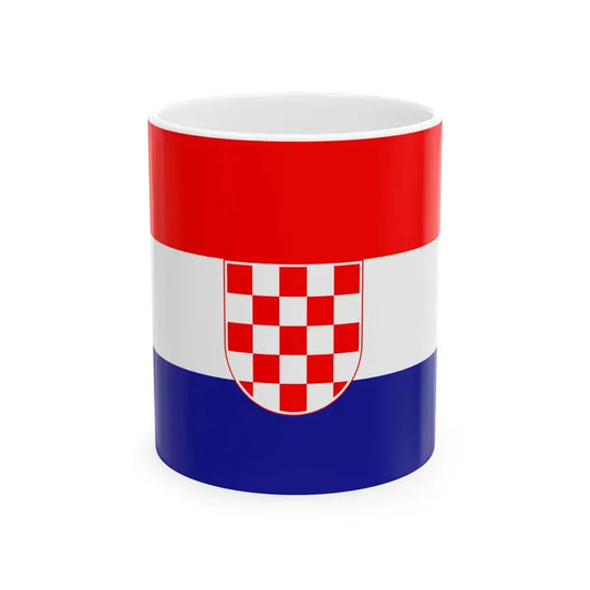Flag of the Croat minority in Serbia and Montenegro (Croatia) White Coffee Mug 11oz - Go Mug Yourself