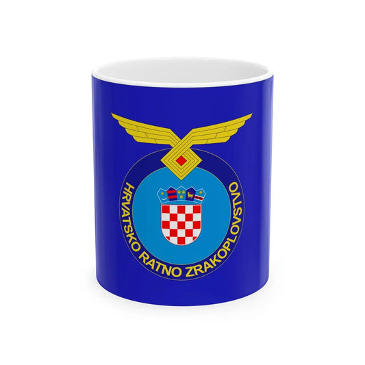 Flag of the Croatian Air Force (Croatia) White Coffee Mug 11oz - Go Mug Yourself