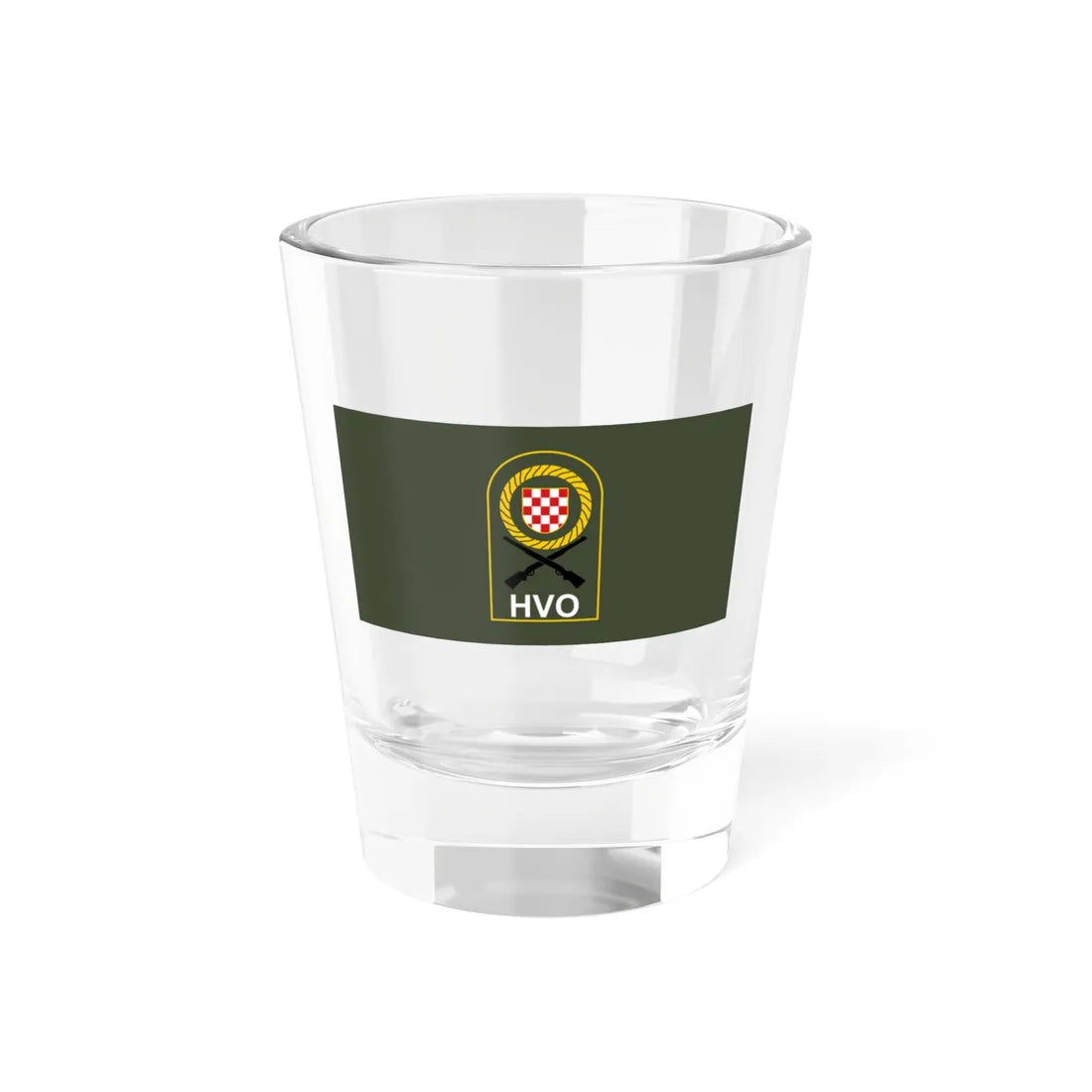Flag of the Croatian Defence Council (Bosnia and Herzegovina) Shot Glass 1.5oz 1.5oz - Go Mug Yourself