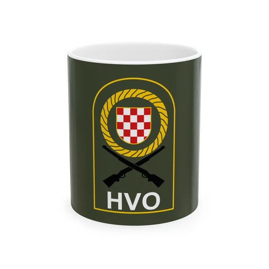 Flag of the Croatian Defence Council (Bosnia and Herzegovina) White Coffee Mug 11oz - Go Mug Yourself