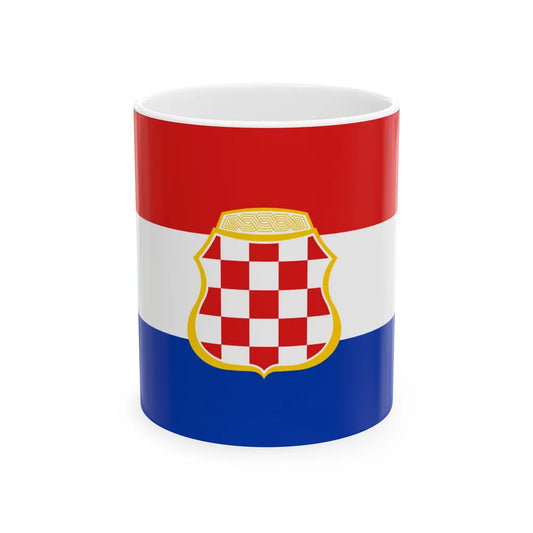 Flag of the Croatian Republic of Herzeg-Bosnia (Bosnia and Herzegovina) White Coffee Mug 11oz - Go Mug Yourself