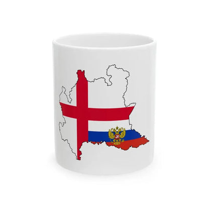 Flag of the Cultural Association Lombardy-Russia (Italy) White Coffee Mug 11oz - Go Mug Yourself