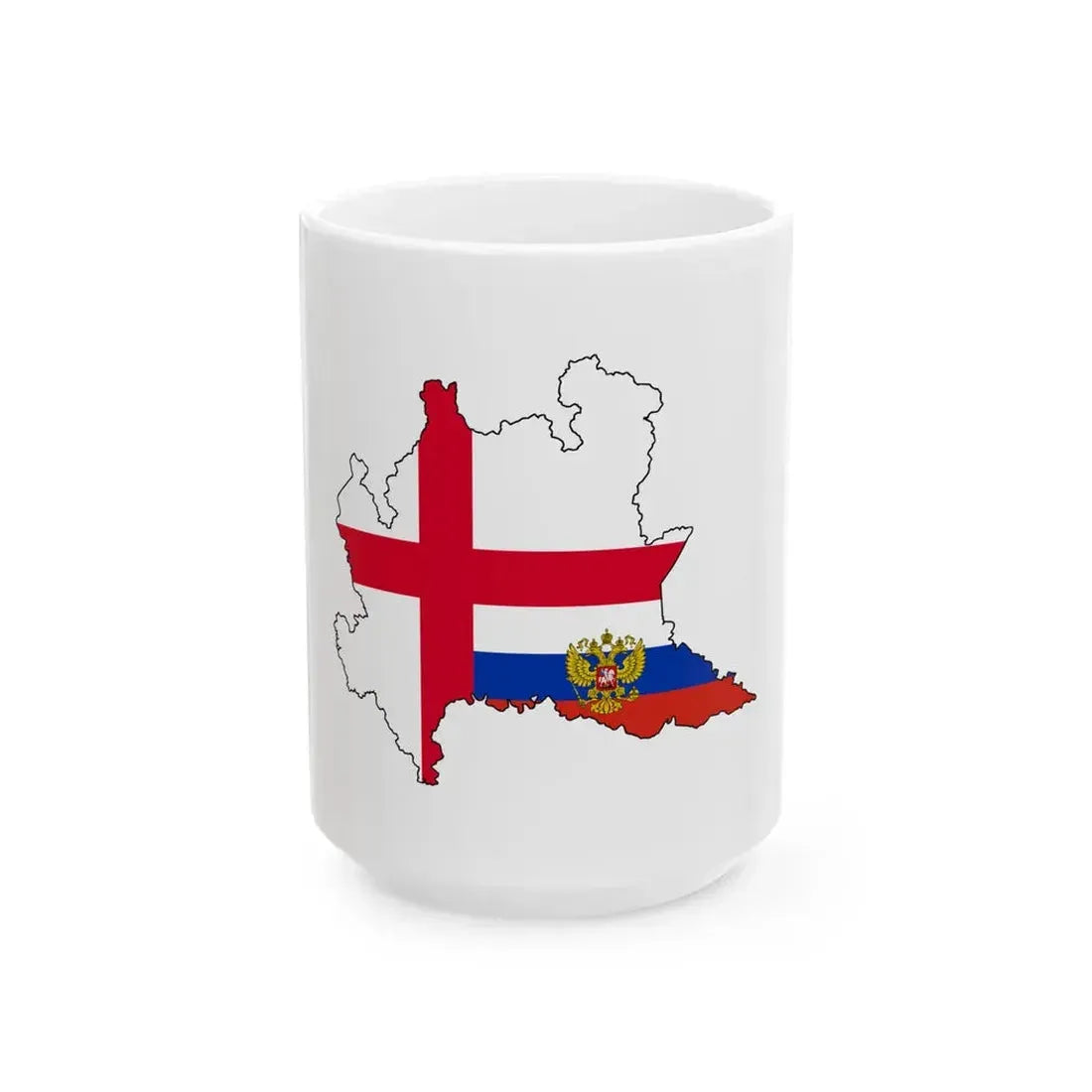 Flag of the Cultural Association Lombardy-Russia (Italy) White Coffee Mug 15oz - Go Mug Yourself