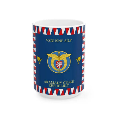 Flag of the Czech Air Force (Czech Republic) White Coffee Mug 15oz - Go Mug Yourself