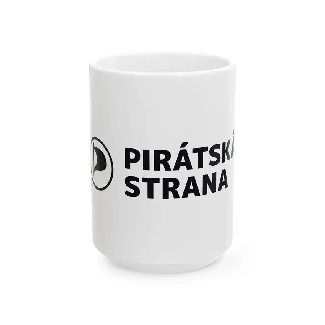 Flag of the Czech Pirate Party (Czech Republic) White Coffee Mug 15oz - Go Mug Yourself