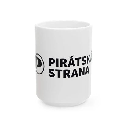 Flag of the Czech Pirate Party (Czech Republic) White Coffee Mug 15oz - Go Mug Yourself