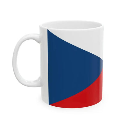 Flag of the Czech Republic 2-1 (Czech Republic) White Coffee Mug - Go Mug Yourself