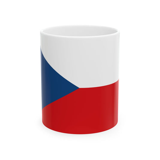 Flag of the Czech Republic 5-3 (Czech Republic) White Coffee Mug-11oz-Go Mug Yourself
