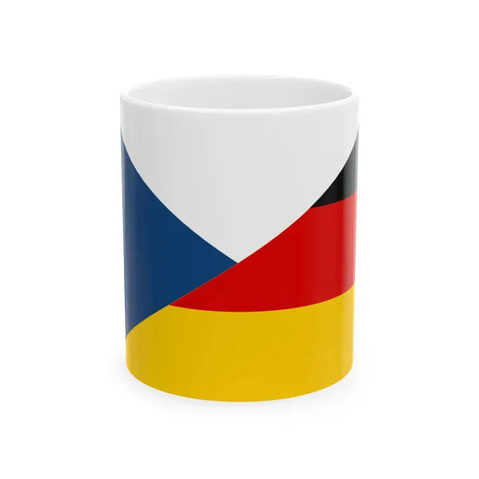 Flag of the Czech Republic and Germany (Czech Republic) White Coffee Mug 11oz - Go Mug Yourself