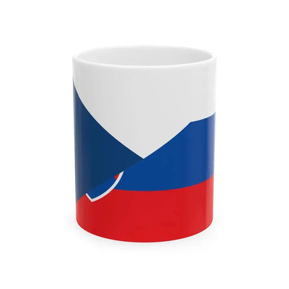 Flag of the Czech Republic and Slovakia (Czech Republic) White Coffee Mug 11oz - Go Mug Yourself