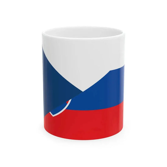 Flag of the Czech Republic and Slovakia (Czech Republic) White Coffee Mug 11oz - Go Mug Yourself