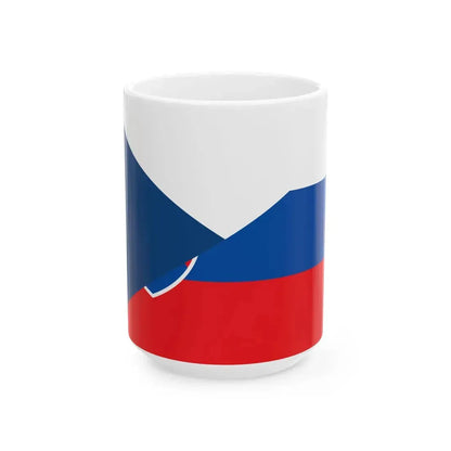 Flag of the Czech Republic and Slovakia (Czech Republic) White Coffee Mug 15oz - Go Mug Yourself