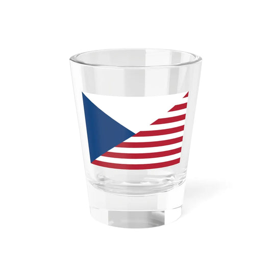 Flag of the Czech Republic and the United States (Czech Republic) Shot Glass 1.5oz 1.5oz - Go Mug Yourself
