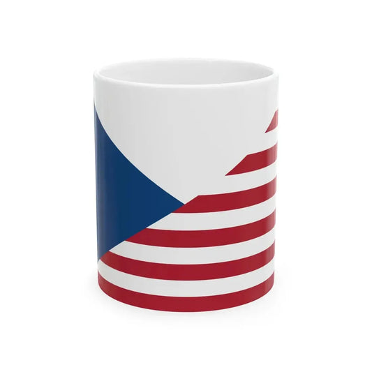 Flag of the Czech Republic and the United States (Czech Republic) White Coffee Mug 11oz - Go Mug Yourself