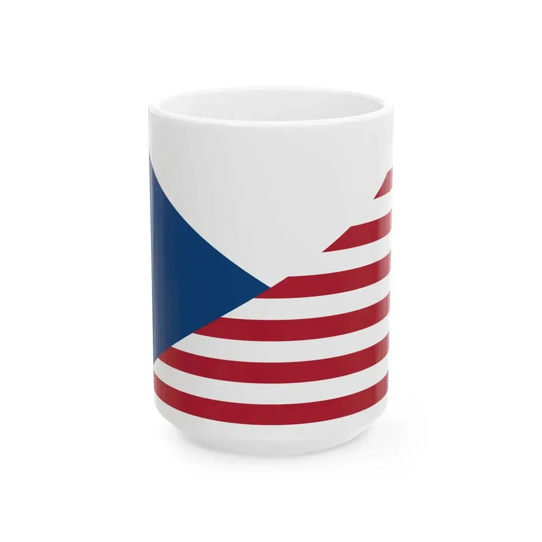 Flag of the Czech Republic and the United States (Czech Republic) White Coffee Mug 15oz - Go Mug Yourself