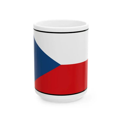 Flag of the Czech Republic bordered (Czech Republic) White Coffee Mug 15oz - Go Mug Yourself