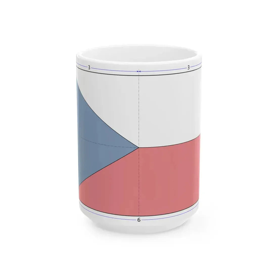 Flag of the Czech Republic construction sheet (Czech Republic) White Coffee Mug 15oz - Go Mug Yourself