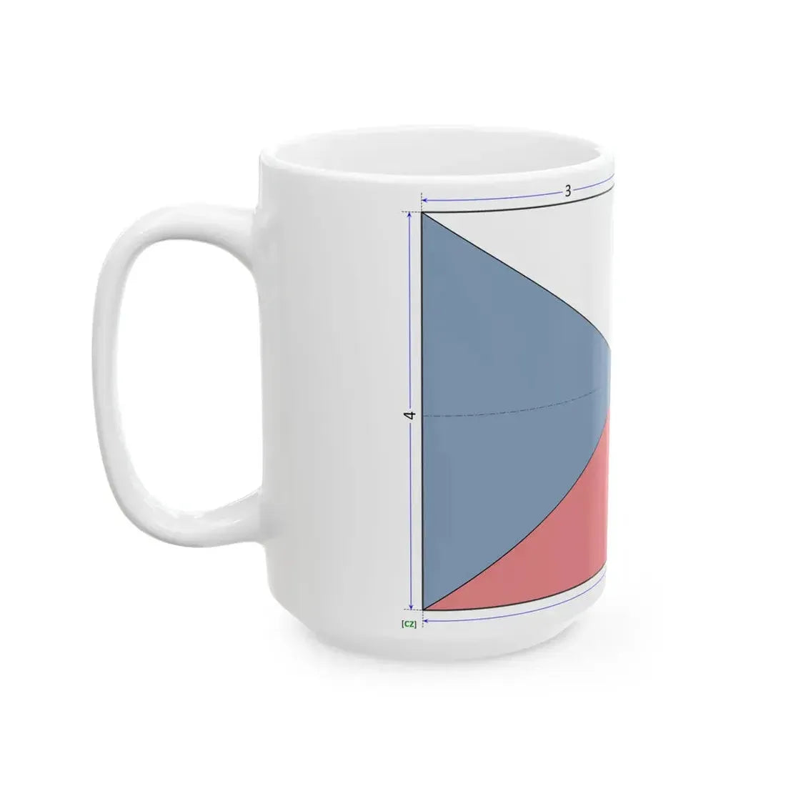 Flag of the Czech Republic construction sheet (Czech Republic) White Coffee Mug - Go Mug Yourself