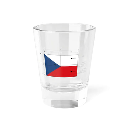 Flag of the Czech Republic - dimensions - cs (Czech Republic) Shot Glass 1.5oz 1.5oz - Go Mug Yourself