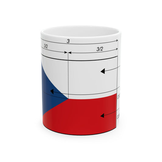 Flag of the Czech Republic - dimensions - cs (Czech Republic) White Coffee Mug-11oz-Go Mug Yourself