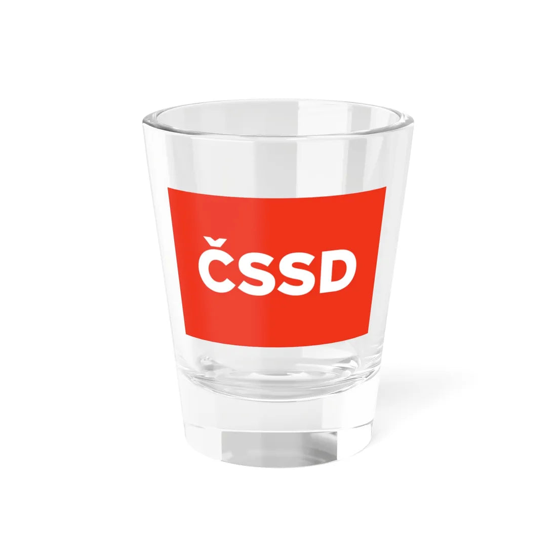 Flag of the Czech Social Democratic Party 2021-2023 (Czech Republic) Shot Glass 1.5oz 1.5oz - Go Mug Yourself