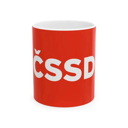 Flag of the Czech Social Democratic Party 2021-2023 (Czech Republic) White Coffee Mug 11oz - Go Mug Yourself
