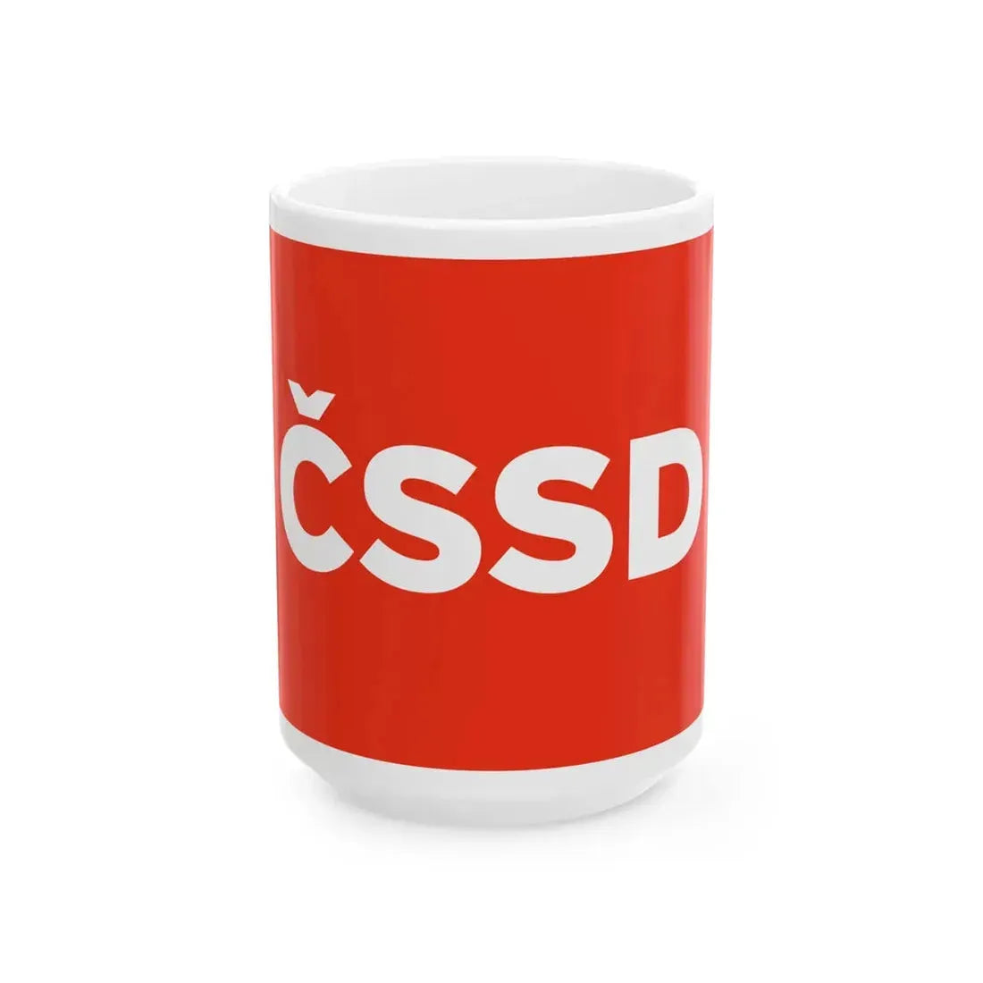 Flag of the Czech Social Democratic Party 2021-2023 (Czech Republic) White Coffee Mug 15oz - Go Mug Yourself