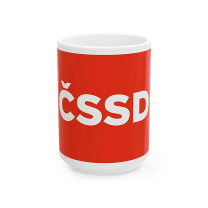 Flag of the Czech Social Democratic Party 2021-2023 (Czech Republic) White Coffee Mug 15oz - Go Mug Yourself