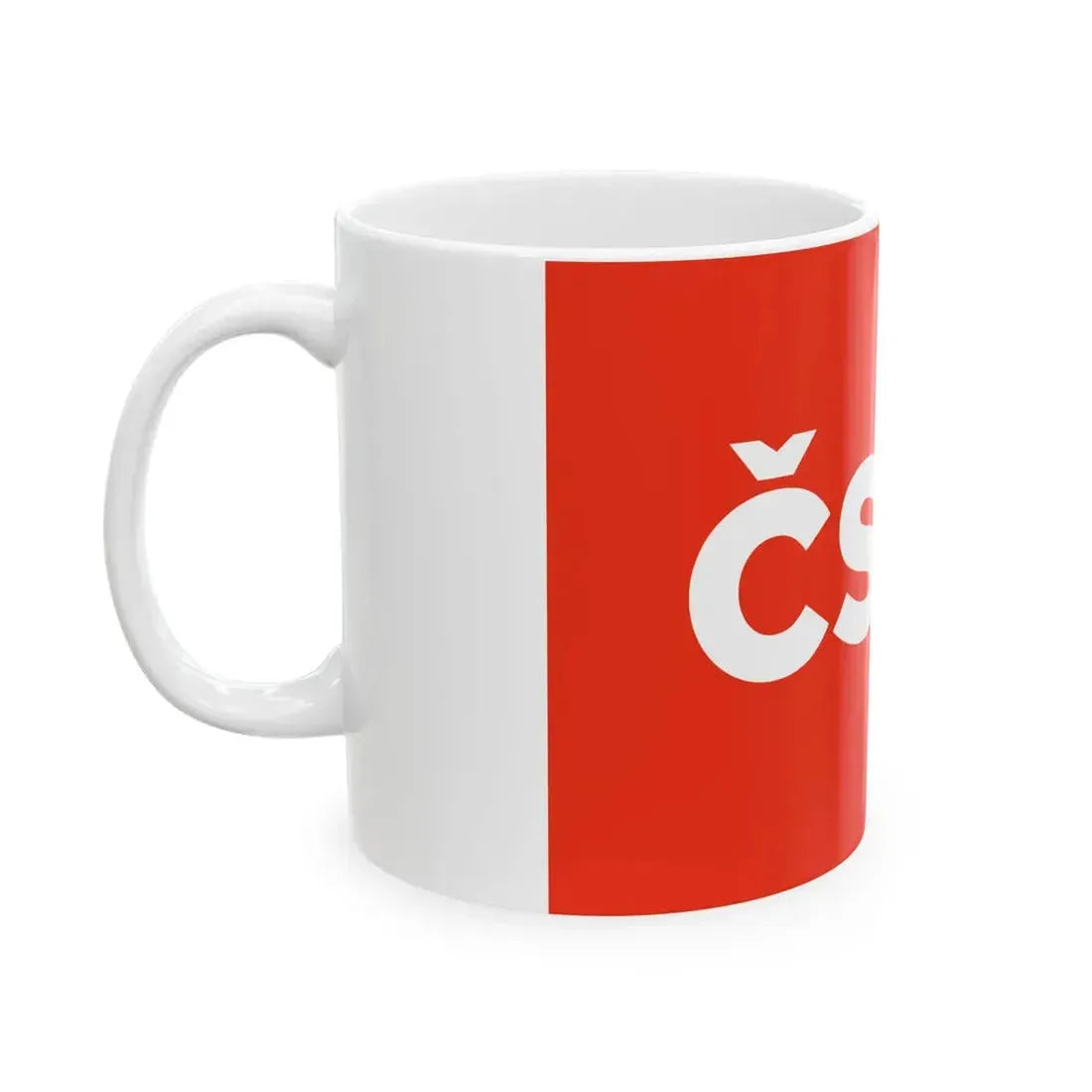 Flag of the Czech Social Democratic Party 2021-2023 (Czech Republic) White Coffee Mug - Go Mug Yourself