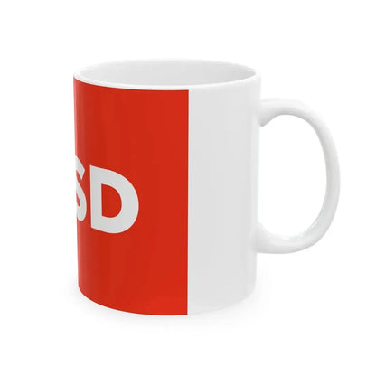 Flag of the Czech Social Democratic Party 2021-2023 (Czech Republic) White Coffee Mug - Go Mug Yourself