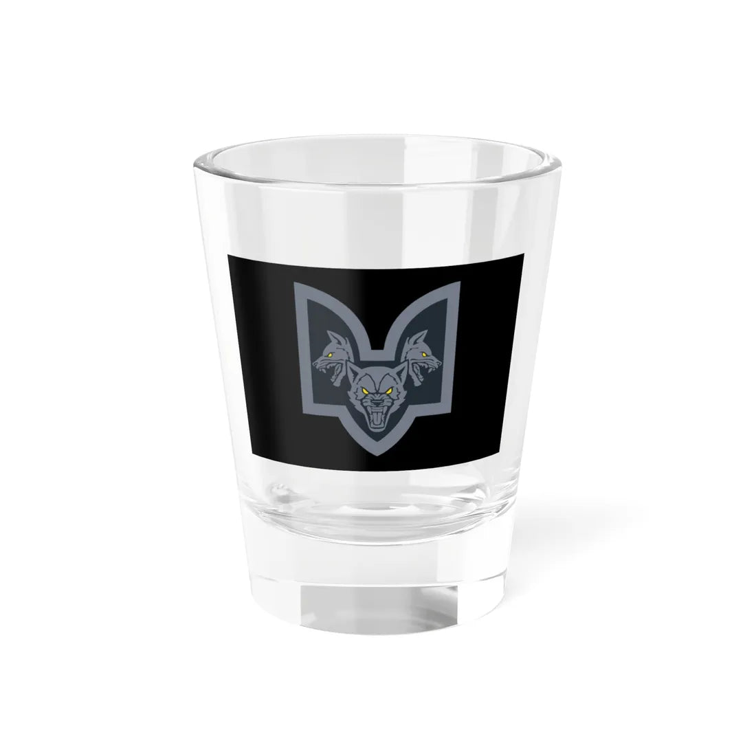 Flag of the Da Vinci Wolves Battalion variant 1 (Ukraine) Shot Glass 1.5oz 1.5oz - Go Mug Yourself