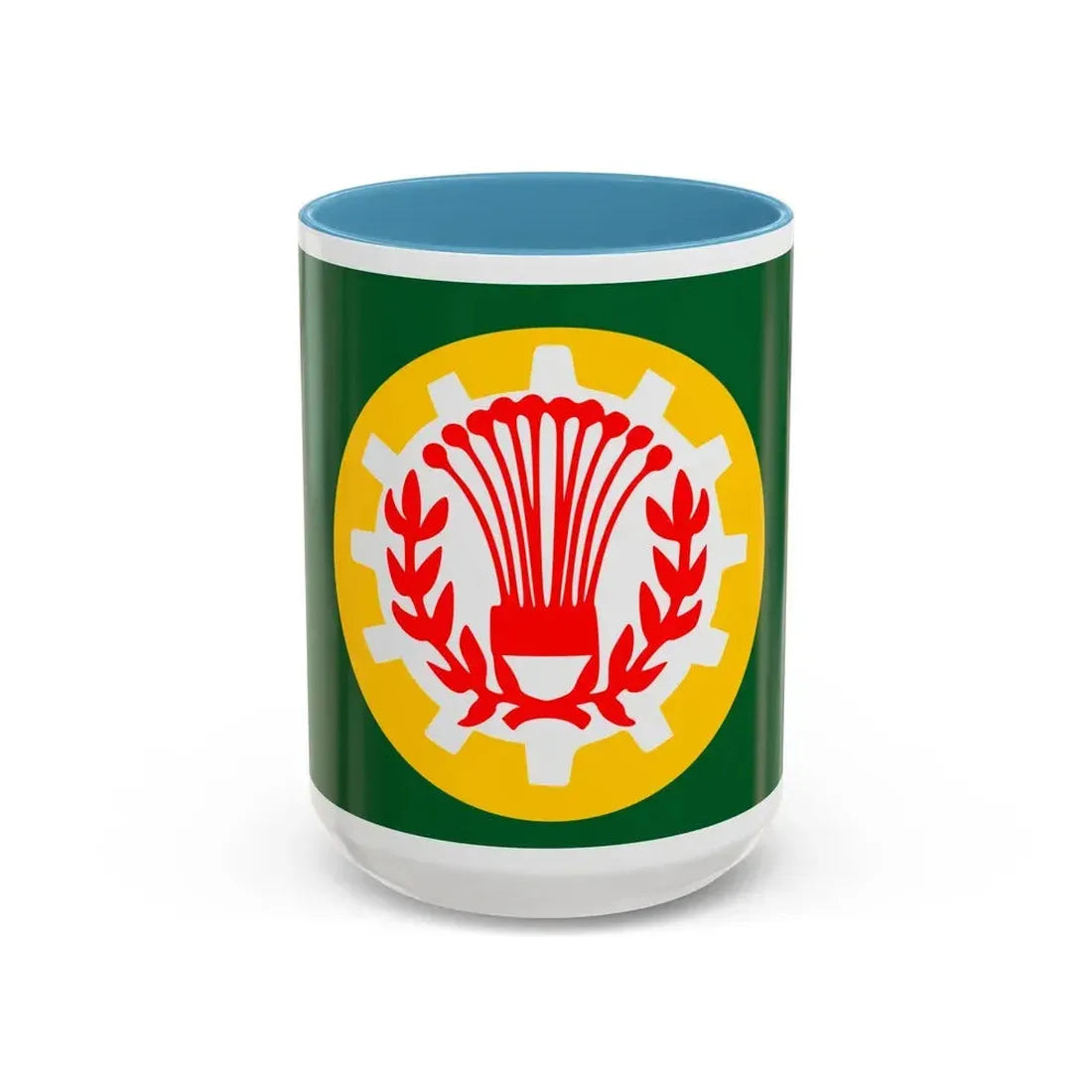 Flag of the Dakahlia Governorate Egypt - Accent Coffee Mug 15oz Light Blue - Go Mug Yourself