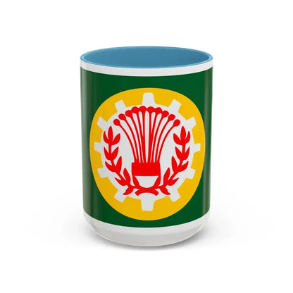 Flag of the Dakahlia Governorate Egypt - Accent Coffee Mug 15oz Light Blue - Go Mug Yourself