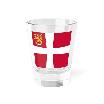 Flag of the Danish volunteers in the Winter War (Denmark) Shot Glass 1.5oz 1.5oz - Go Mug Yourself