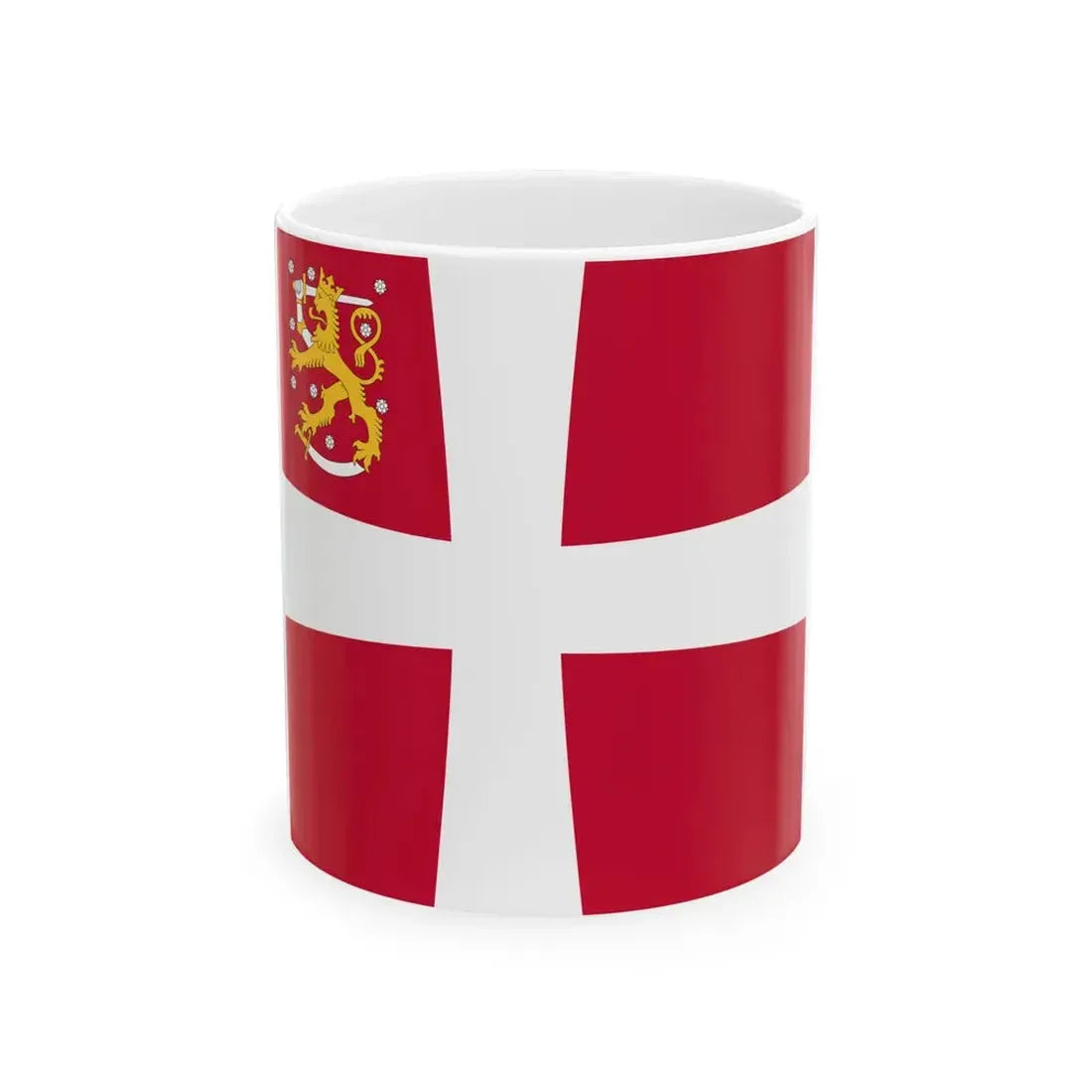 Flag of the Danish volunteers in the Winter War (Denmark) White Coffee Mug 11oz - Go Mug Yourself