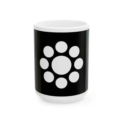 Flag of the Date Lords of Uwajima in Iyo Province A (Japan) White Coffee Mug 15oz - Go Mug Yourself