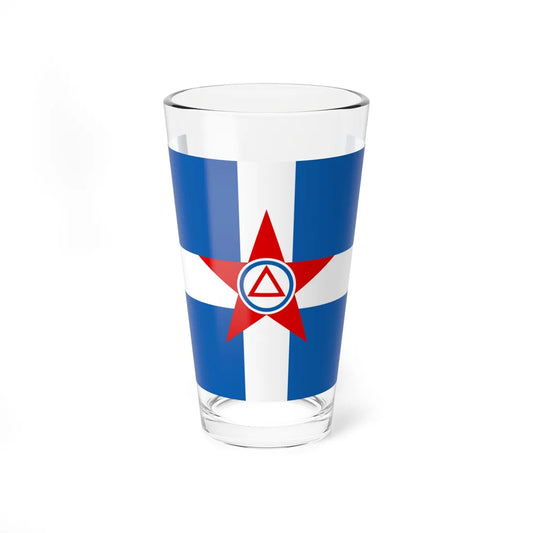 Flag of the Democratic Army of Greece red star (Greece) Pint Glass 16oz 16oz - Go Mug Yourself