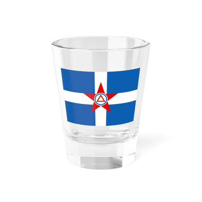 Flag of the Democratic Army of Greece red star (Greece) Shot Glass 1.5oz 1.5oz - Go Mug Yourself