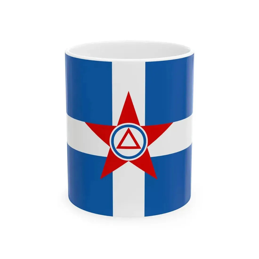 Flag of the Democratic Army of Greece red star (Greece) White Coffee Mug 11oz - Go Mug Yourself