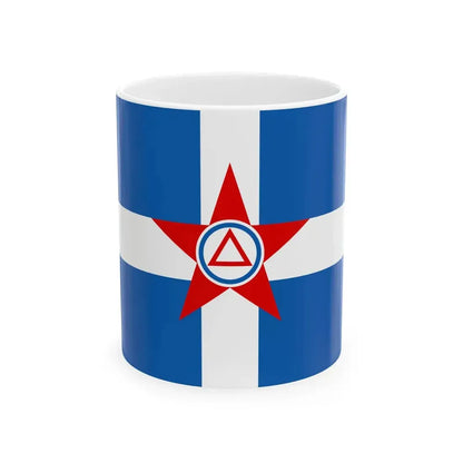 Flag of the Democratic Army of Greece red star (Greece) White Coffee Mug 11oz - Go Mug Yourself