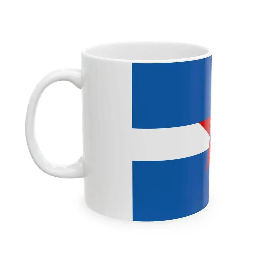 Flag of the Democratic Army of Greece red star (Greece) White Coffee Mug - Go Mug Yourself